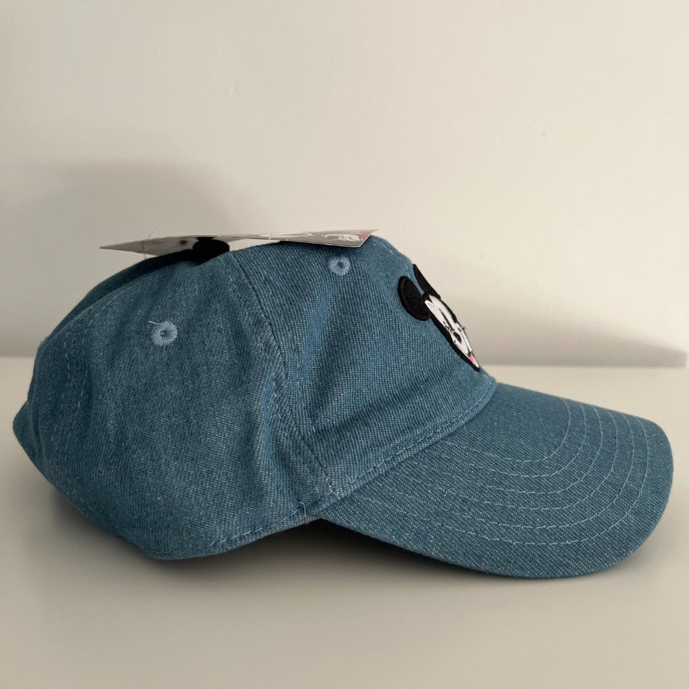 Disney Mickey Mouse Denim Blue Adjustable Cap Hat, One Size - NWT - Picture 3 of 10